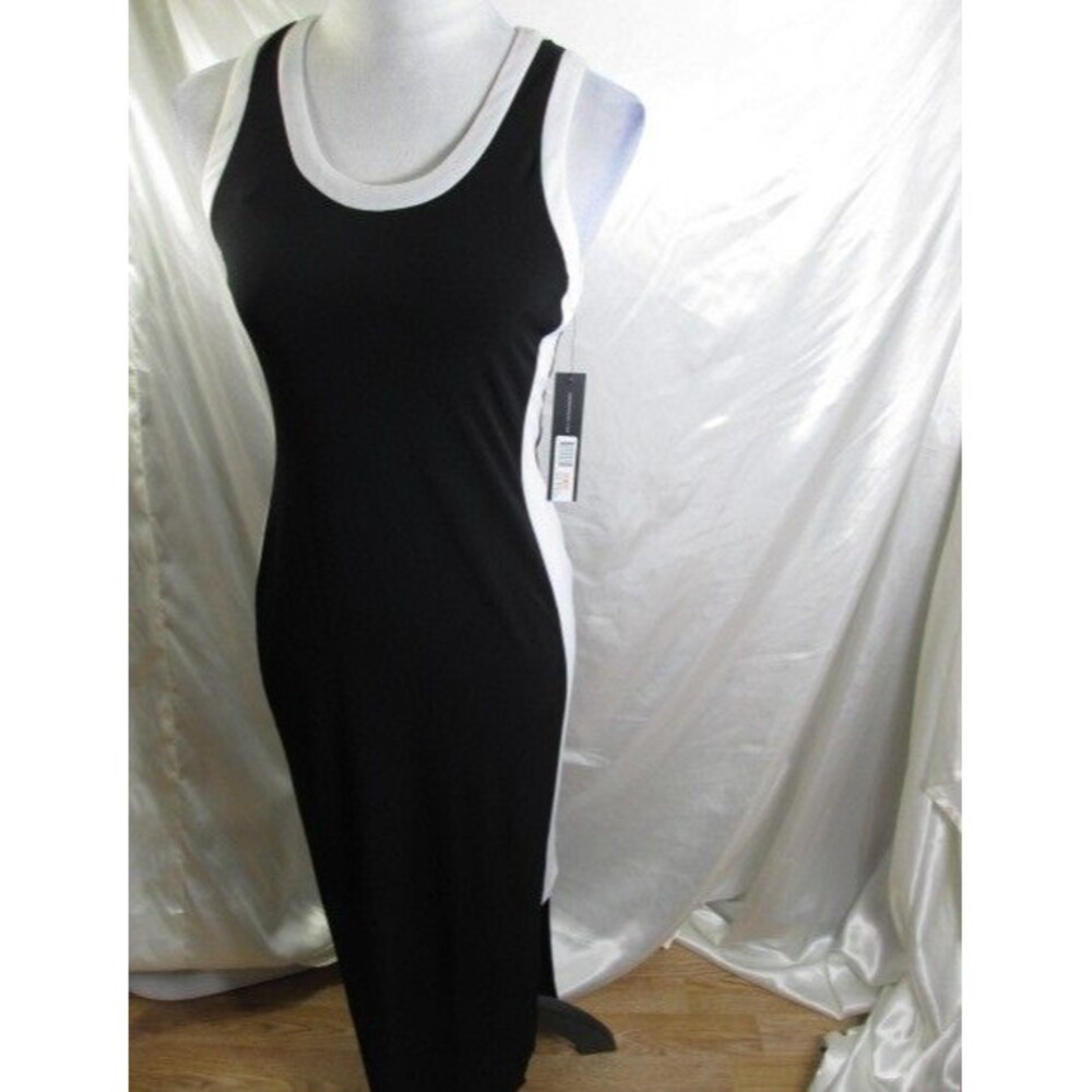 ANDREW MARC NEW YORK BLACK WHITE MAXI DRESS SIZE 2